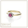 Anello Fiori di Pesco micro con rubino